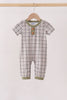Oat Olive Plaid Romper