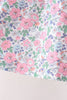 Blue Floral Smocked Ruffle Pants Set