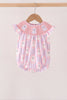 Purple Ghost Smocked Ruffle Bubble