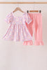 Purple Ghost Smocked Ruffle Pants Set