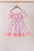 Purple Ghost Smocked Ruffle Dress
