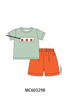 Green Pumpkin Smocked Shorts Set