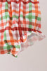 Blue Puppy Pumpkin Embroidery Gingham Bloomer Set