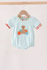 Blue Puppy Pumpkin Embroidery Bubble