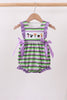 Purple witch embroidery stripe ruffle bubble