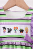 Purple witch embroidery stripe ruffle bubble