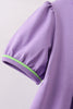 Purple witch applique stripe ruffle shorts set