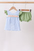 Blue Pumpkin Embroidery jacquard Ruffle Bloomer Set