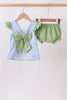 Blue Pumpkin Embroidery jacquard Ruffle Bloomer Set