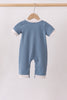 Teal Duck Embroidery Romper