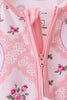 Pink Floral Bamboo Zipper Romper