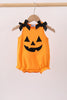 Orange Jack-O-Lantern  Applique Bow Bubble