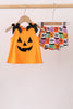 Orange Jack-O-Lantern  Applique Bow Bloomer Set