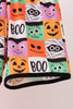 Orange Jack-O-Lantern  Applique Shorts Set