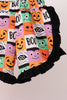 Orange Jack-O-Lantern  Applique Ruffle Shorts Set