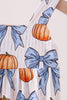 Blue Pumpkin Bow Bamboo Bubble