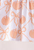 Coral Pumpkin Bow Bamboo Set