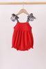 Red Georgia Go Dawgs Smocked Bubble