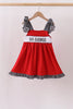 Red Georgia Smocked Dress