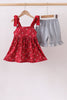 Maroon Alabama Roll Tide Smocked Ruffle Shorts Set