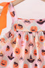 Pumpkin spider bow shorts set
