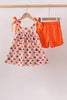 Pumpkin spider bow shorts set