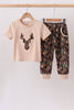 Gray Deer Applique Pants Set