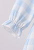 Blue Farm Embroidery Gingham Bloomer Set
