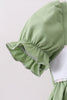 Sage Pumpkin Bow Embroidery Bloomer Set
