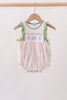 Sage Pumpkin Bow Embroidery Ruffle Bubble