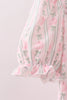 Pumpkin Bow Embroidery Mom Tiered Dress