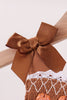 Brown Pumpkin Smocked Lace Bloomer Set