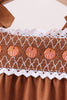 Brown Pumpkin Smocked Lace Bloomer Set