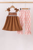 Brown Pumpkin Smocked Lace Set