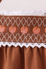 Brown Pumpkin Smocked Lace Set