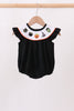 Black Pumpkin cat Embroidery Ruffle Bubble