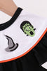 Black Pumpkin cat Embroidery Ruffle Bubble
