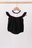 Black Pumpkin cat Embroidery Ruffle Bubble