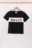 Black Pumpkin cat Embroidery Top