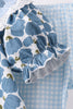 Blue pumpkin bow smocked lace ruffle pants set