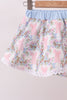 Blue Bow Lace Skorts Set