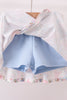 Blue Bow Lace Skorts Set