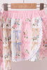 Pink Bow Floral Lace Skorts Set