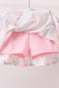 Pink Bow Floral Lace Skorts Set