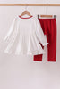 Red Alabama Roll Tide Embroidery Pants Set