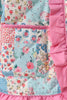 Pink Patchwork Floral Ruffle Jacket
