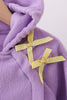Purple Fleece Bow Coat