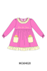 Pink shine for jesus embroidery pocket ruffle dress