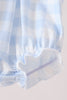 Blue Pumpkin Embroidery Gingham Bubble