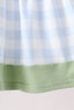 Blue Pumpkin Embroidery Gingham Bloomer set
